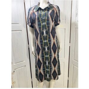 Sahra Tehrani One of a Kind Geometric Sheath Dress XS Germany 60s Indie Artist‎